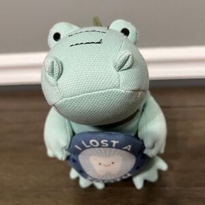 Pillowfort Mint Green Dinosaur Milestone Alligator Plush Toy "I Lost A Tooth"